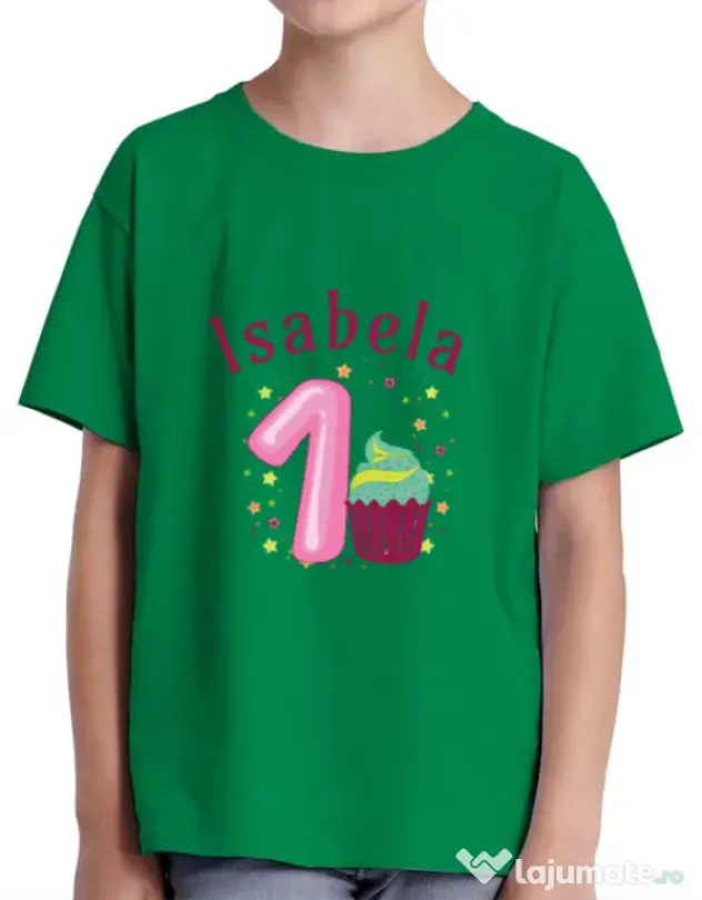 Tricou ADLER copil First Birthday Verde mediu