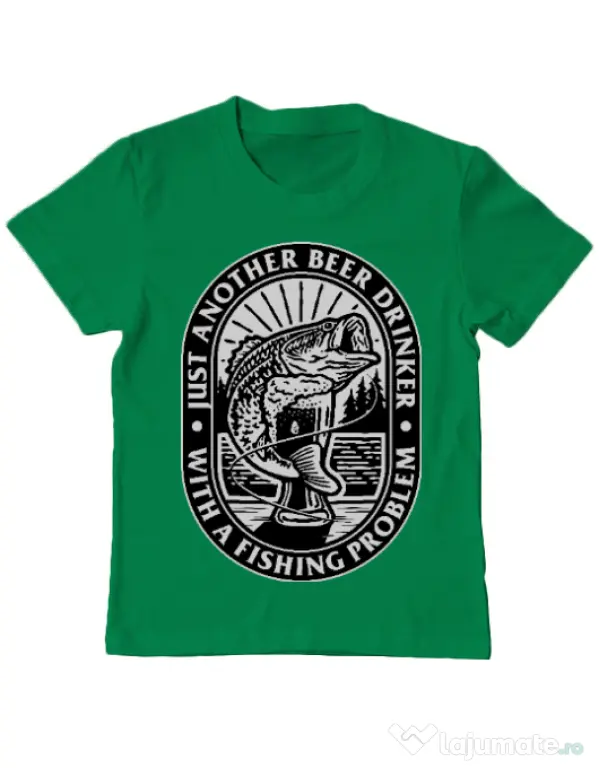 Tricou ADLER copil Fishing problem Verde mediu