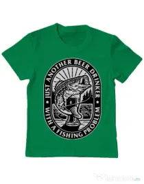 Tricou ADLER copil Fishing problem Verde mediu