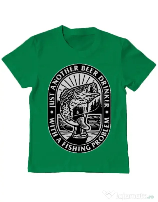 Tricou ADLER copil Fishing problem Verde mediu