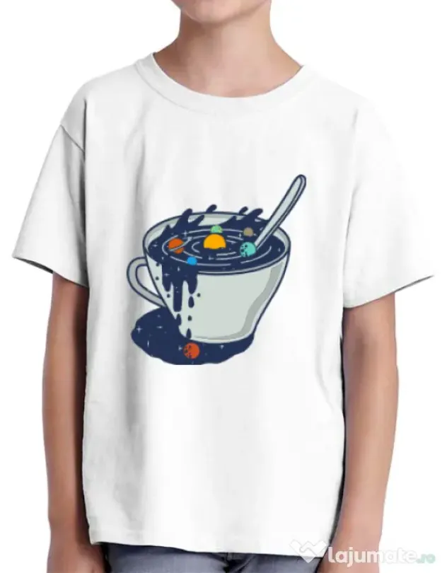 Tricou ADLER copil Galaxy mug Alb