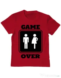 Tricou ADLER copil Game over pregnant Rosu