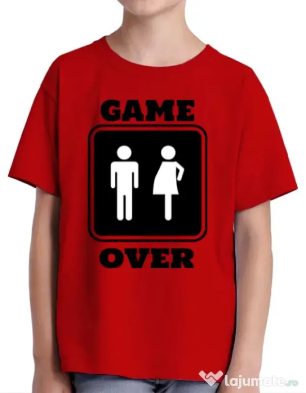 Tricou ADLER copil Game over pregnant Rosu