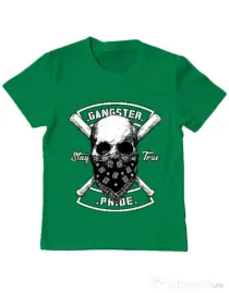 Tricou ADLER copil Gangster skull Verde mediu