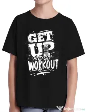 Tricou ADLER copil Get up and go workout Negru 