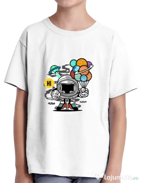 Tricou ADLER copil Gift From Outer Space Alb