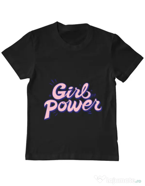Tricou ADLER copil Girl power Negru