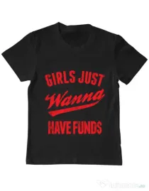 Tricou ADLER copil Girls wanna have funds Negru