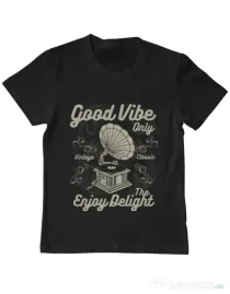 Tricou ADLER copil Good Vibe Only Negru