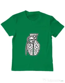Tricou ADLER copil Grenade Brain Verde mediu
