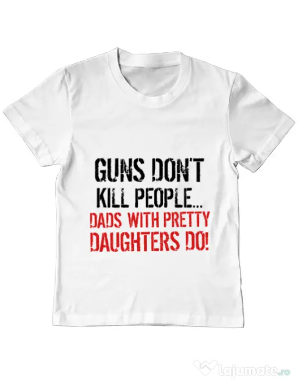 Tricou ADLER copil Guns dont kill Alb