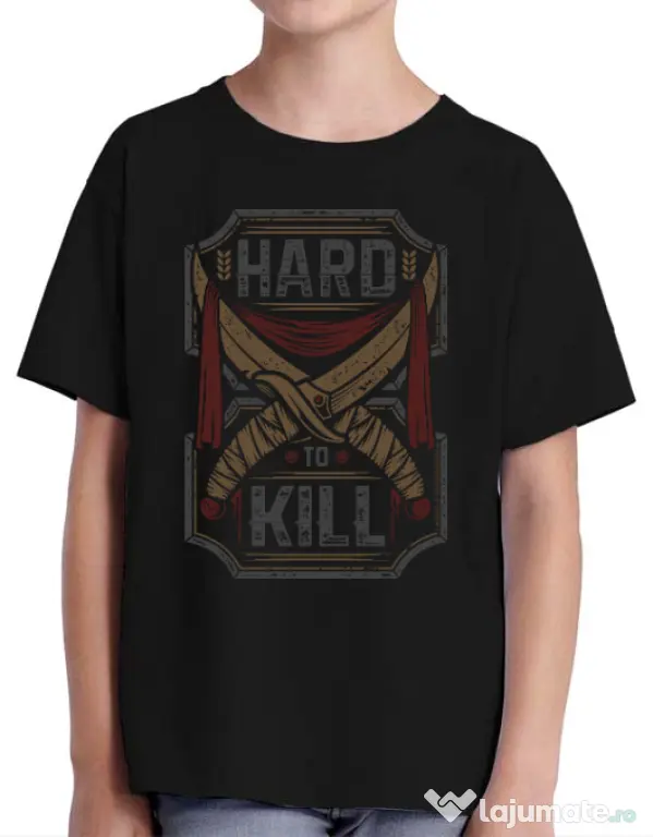 Tricou ADLER copil Hard To Kill Negru