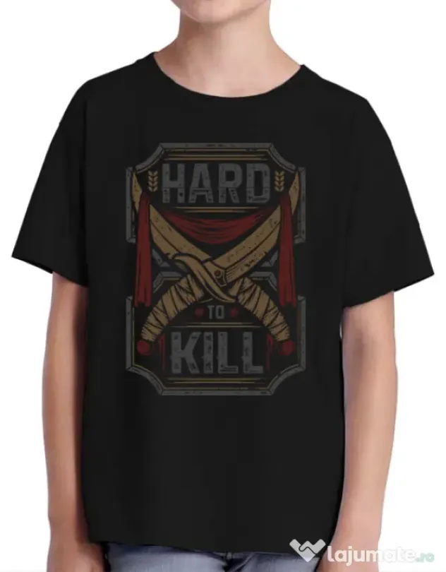 Tricou ADLER copil Hard To Kill Negru