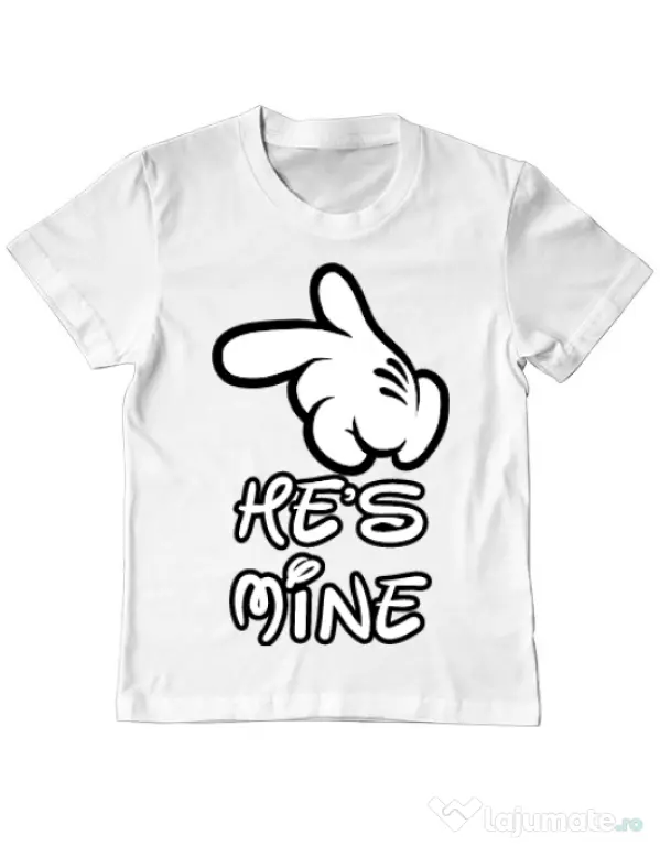 Tricou ADLER copil He is mine Alb