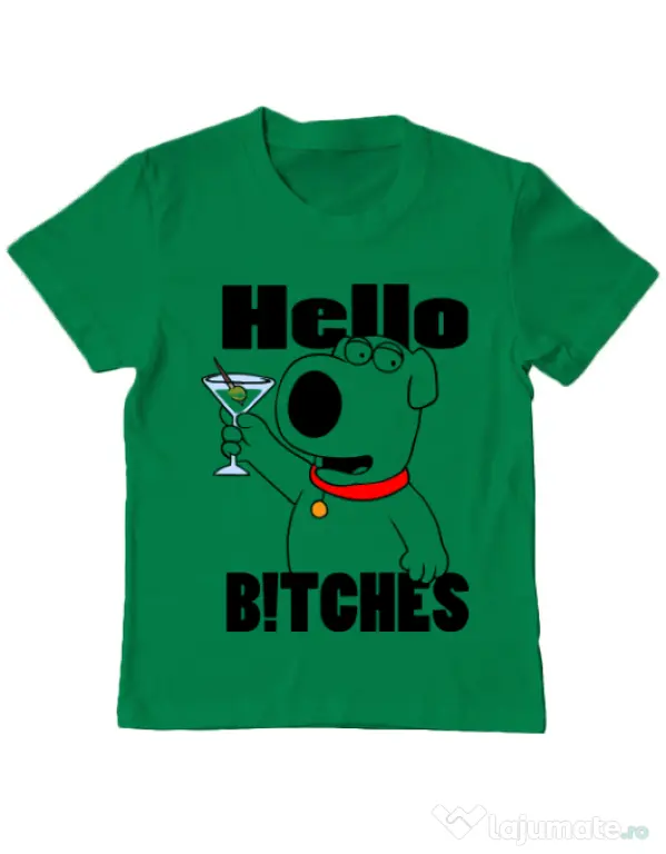 Tricou ADLER copil Hello bitches Verde mediu