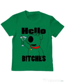 Tricou ADLER copil Hello bitches Verde mediu