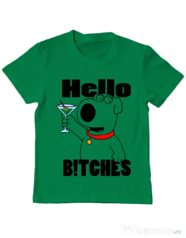Tricou ADLER copil Hello bitches Verde mediu