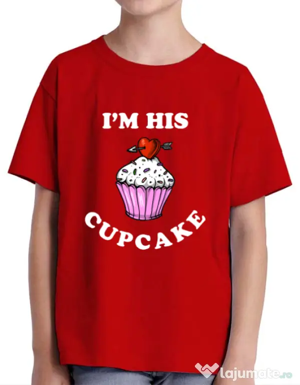 Tricou ADLER copil His cupcake Rosu