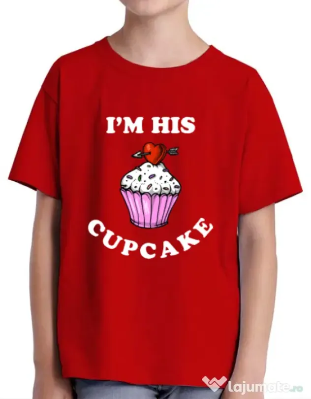 Tricou ADLER copil His cupcake Rosu