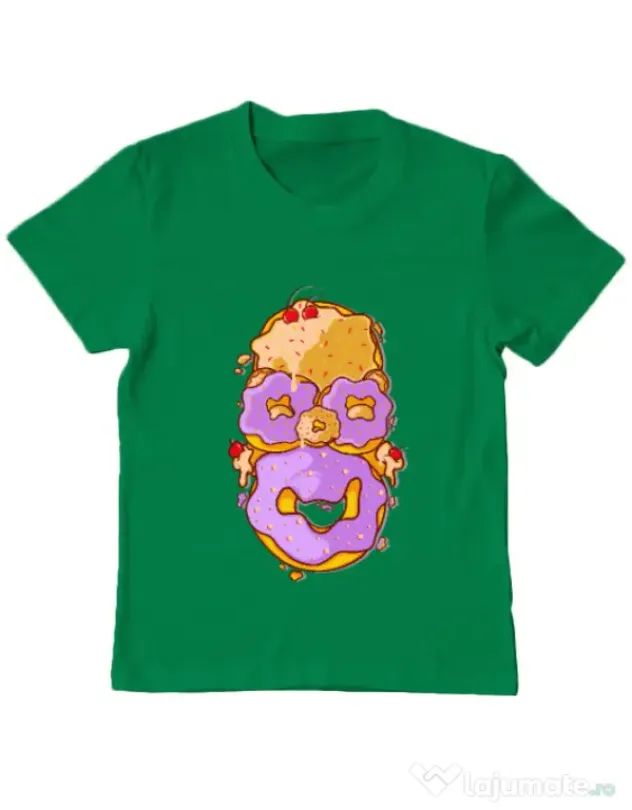 Tricou ADLER copil Homer Donut Verde mediu