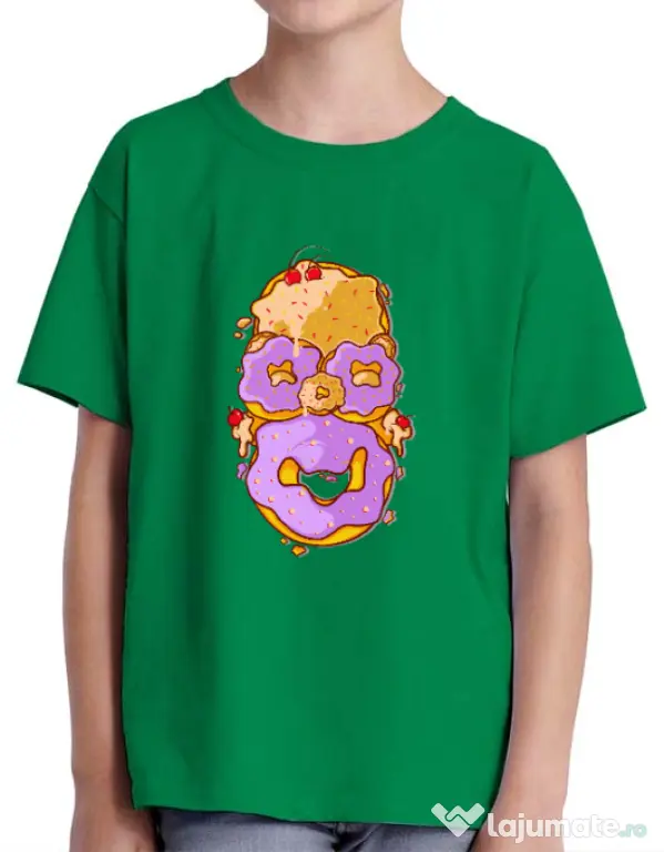 Tricou ADLER copil Homer Donut Verde mediu