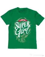 Tricou ADLER copil I am a Super Girl Verde mediu