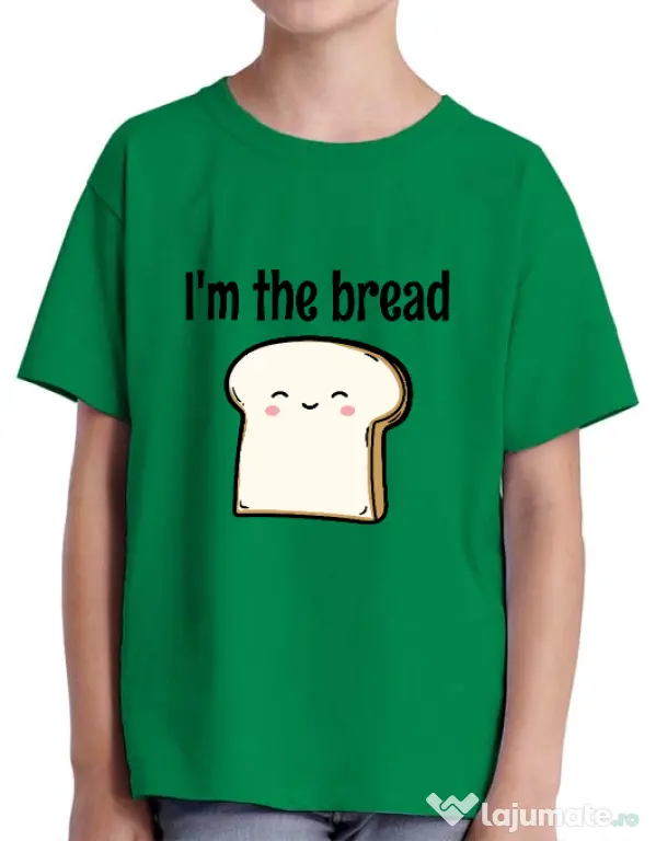 Tricou ADLER copil I am the bread Verde mediu