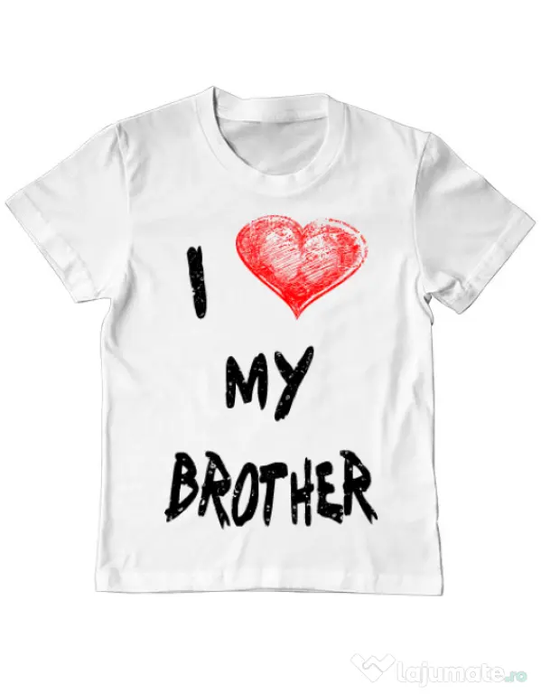 Tricou ADLER copil I love my brother Alb