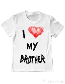 Tricou ADLER copil I love my brother Alb