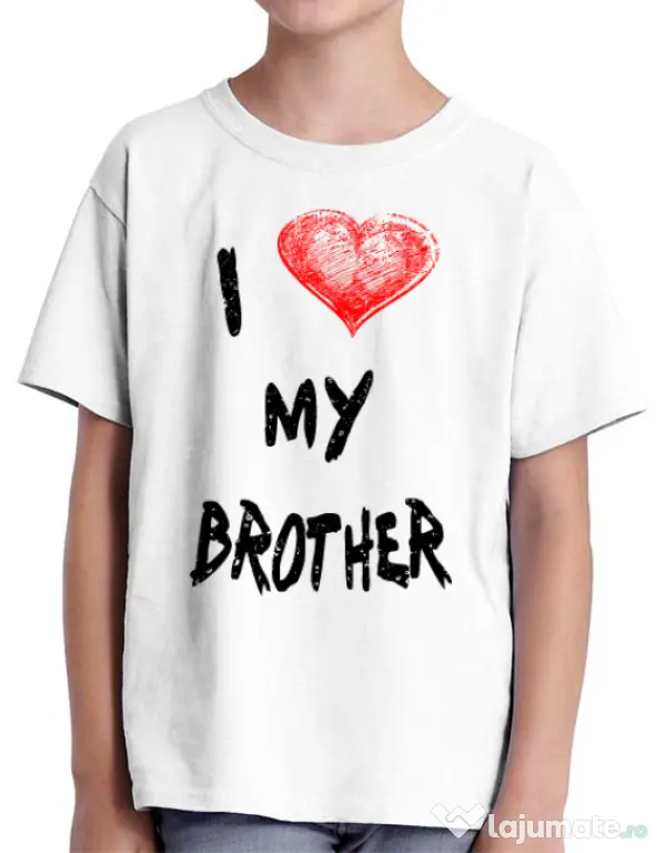 Tricou ADLER copil I love my brother Alb