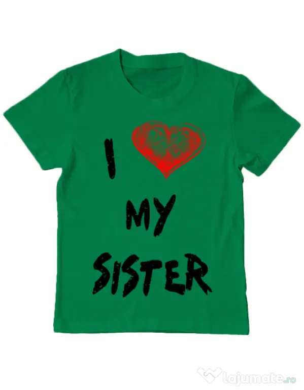 Tricou ADLER copil I love my sister Verde mediu