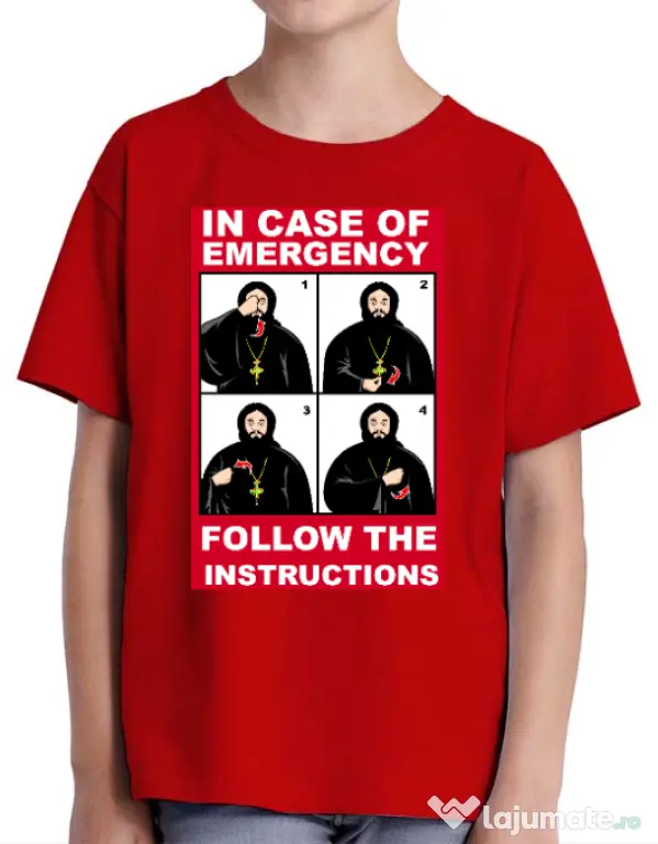 Tricou ADLER copil In case of emergency Rosu
