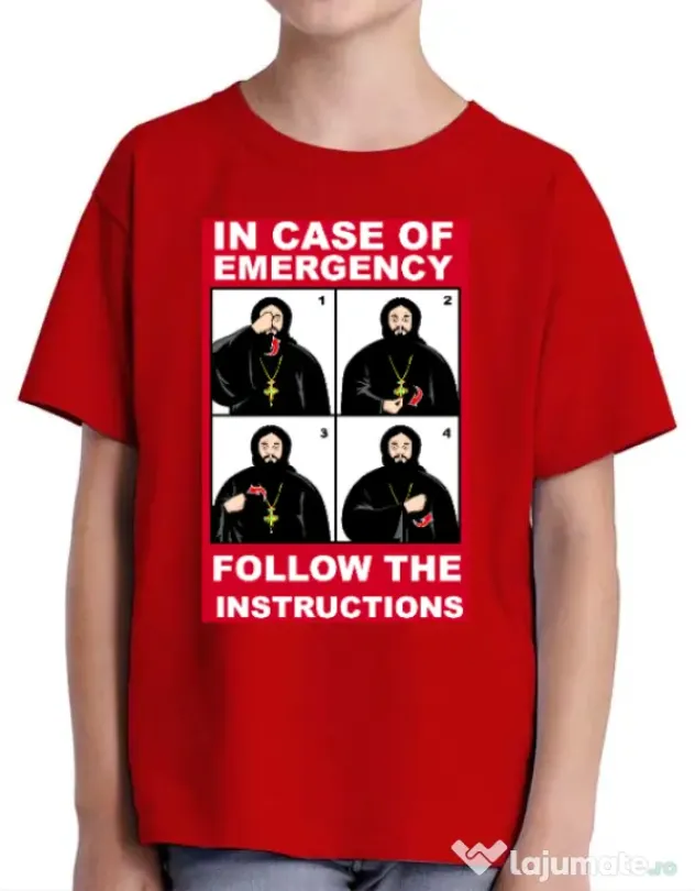 Tricou ADLER copil In case of emergency Rosu