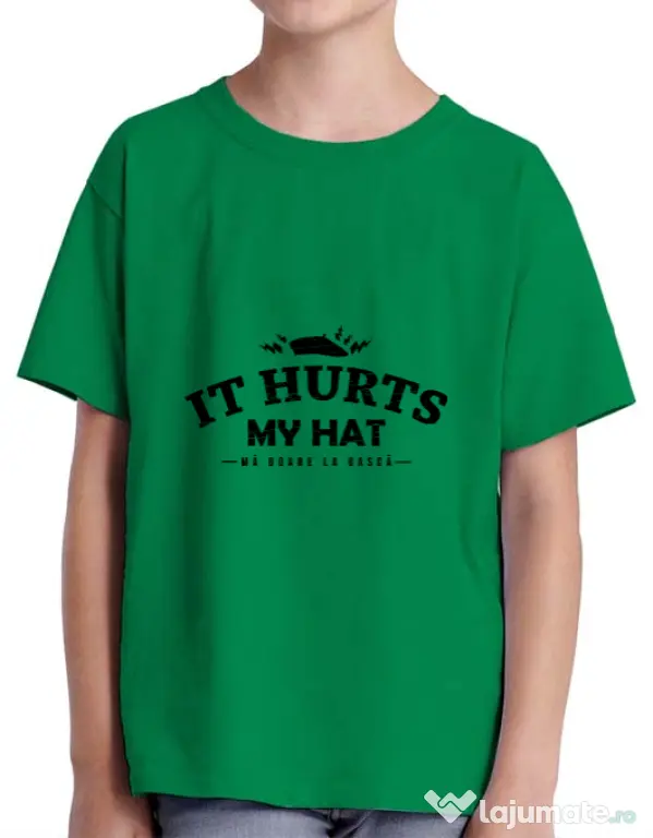 Tricou ADLER copil It hurts my hat Verde mediu