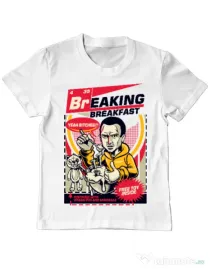 Tricou ADLER copil Jesse breakfast Alb