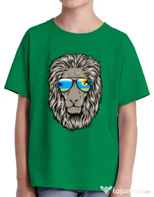 Tricou ADLER copil King of Summer Verde mediu