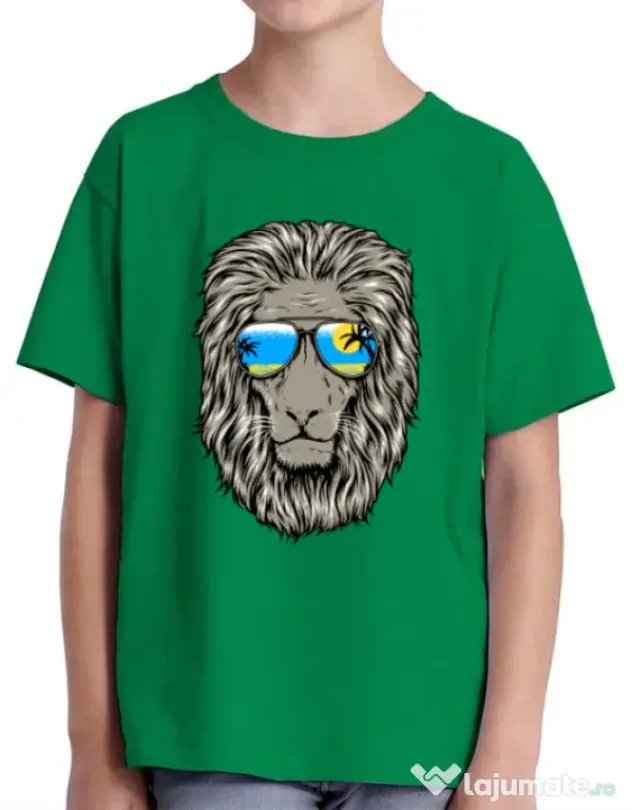 Tricou ADLER copil King of Summer Verde mediu
