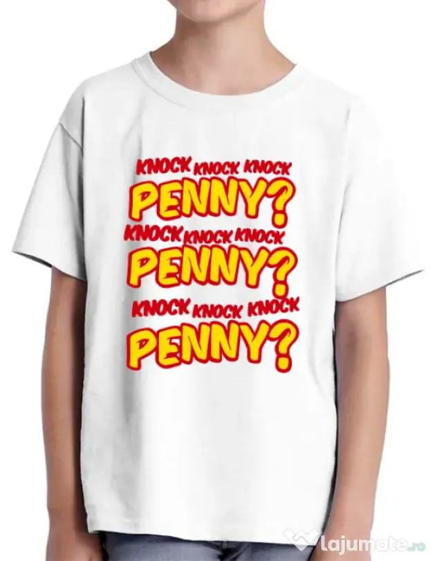 Tricou ADLER copil Knock Penny Alb