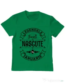 Tricou ADLER copil Legendele sunt nascute in Ianuarie Verde mediu