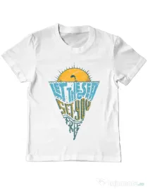 Tricou ADLER copil Let the sea, Set you free Alb