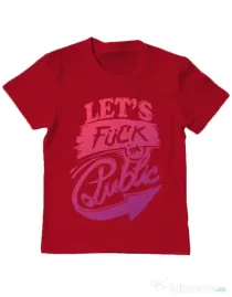 Tricou ADLER copil Let's fuck in public Rosu