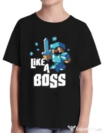 Tricou ADLER copil Like a boss Negru