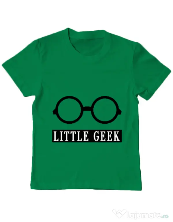 Tricou ADLER copil Little geek Verde mediu