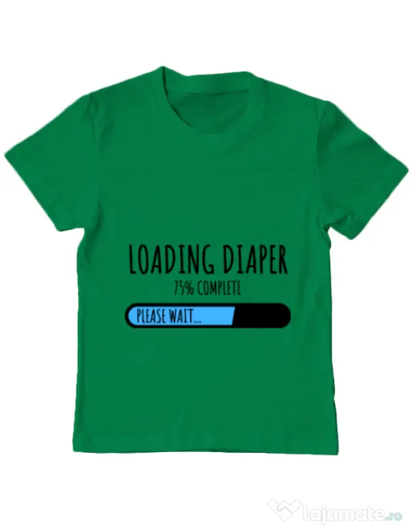 Tricou ADLER copil Loading diaper Verde mediu