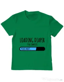 Tricou ADLER copil Loading diaper Verde mediu
