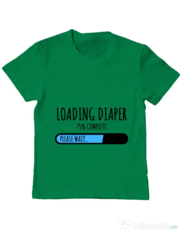 Tricou ADLER copil Loading diaper Verde mediu