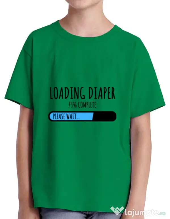 Tricou ADLER copil Loading diaper Verde mediu