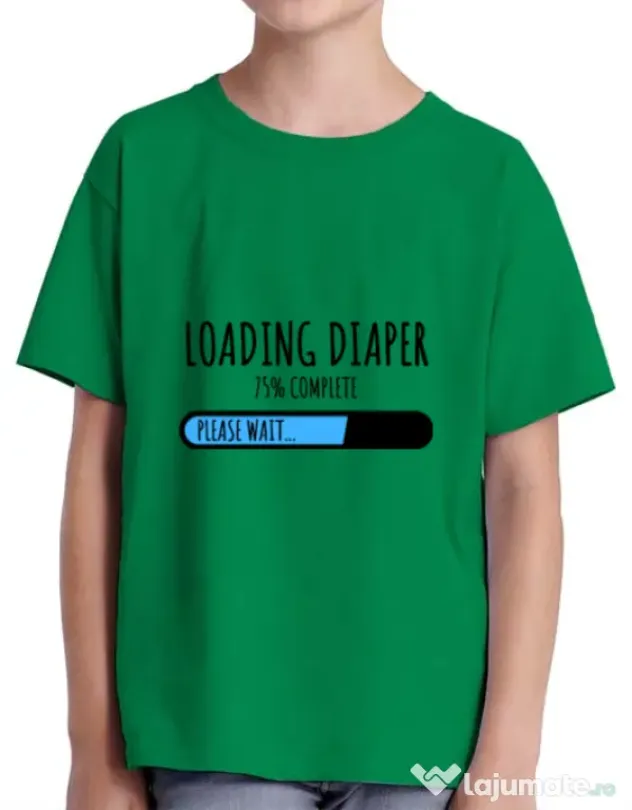 Tricou ADLER copil Loading diaper Verde mediu