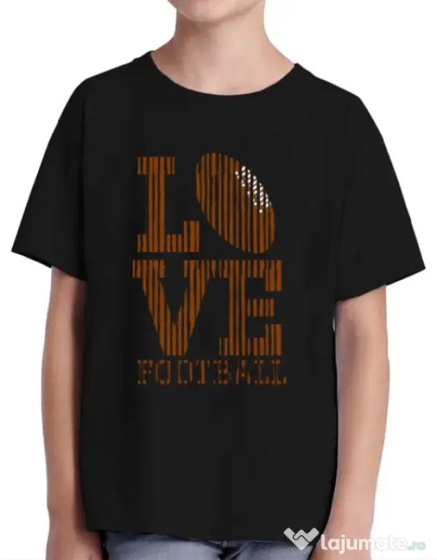 Tricou ADLER copil Love football Negru