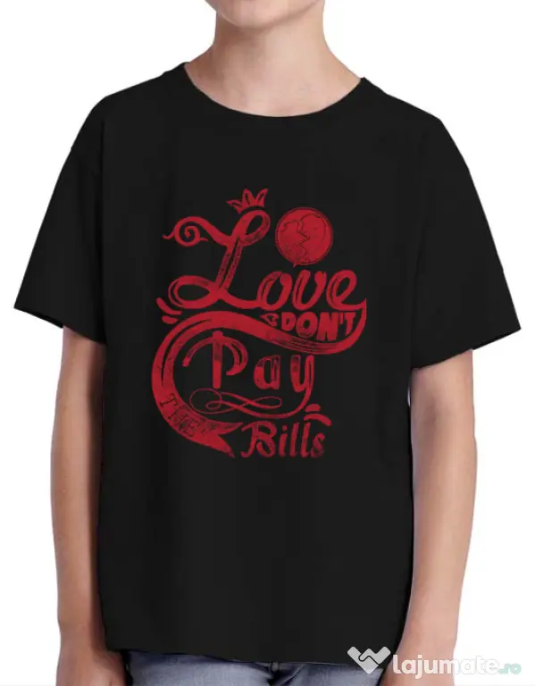 Tricou ADLER copil Love Negru